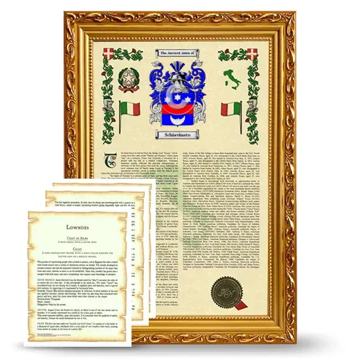Schiavinato Framed Armorial History and Symbolism - Gold