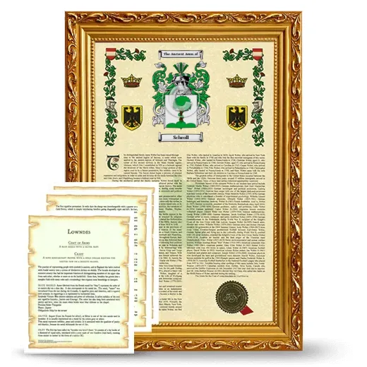 Schroll Framed Armorial History and Symbolism - Gold