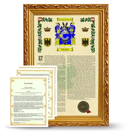 Schuchart Framed Armorial History and Symbolism - Gold