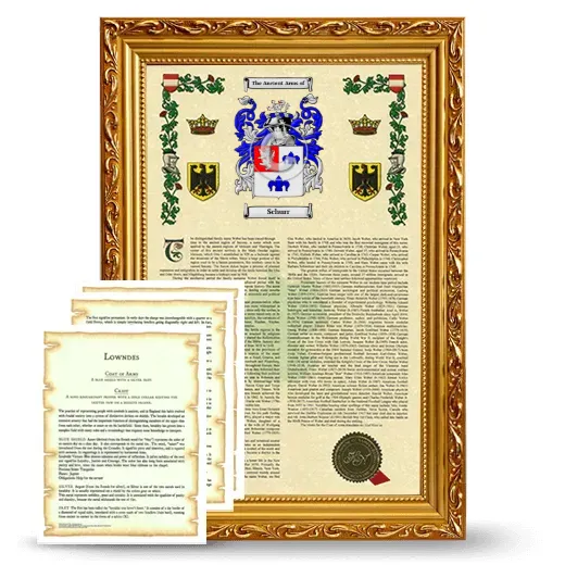 Schurr Framed Armorial History and Symbolism - Gold
