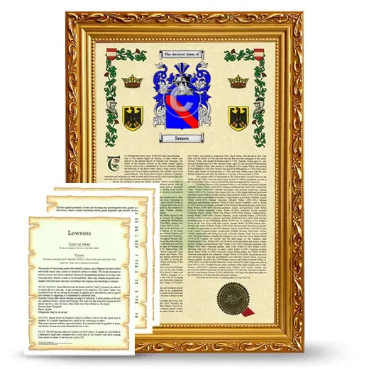 Serres Framed Armorial History and Symbolism - Gold