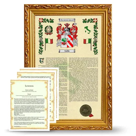 Sorbis Framed Armorial History and Symbolism - Gold