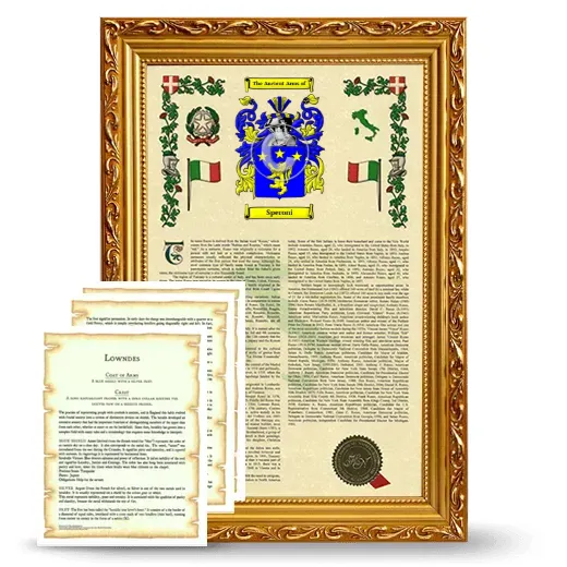 Speroni Framed Armorial History and Symbolism - Gold