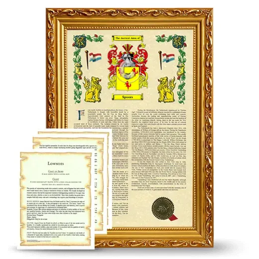 Spoors Framed Armorial History and Symbolism - Gold