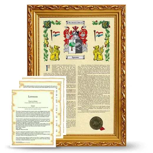 Sprows Framed Armorial History and Symbolism - Gold