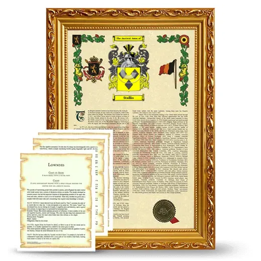 Stallin Framed Armorial History and Symbolism - Gold