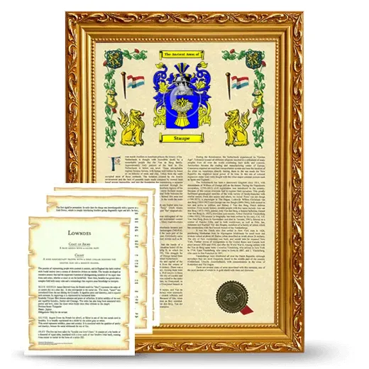 Staupe Framed Armorial History and Symbolism - Gold