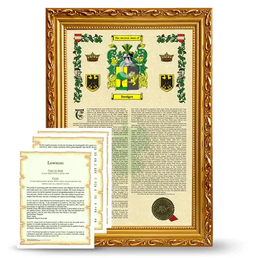Sweiger Framed Armorial History and Symbolism - Gold