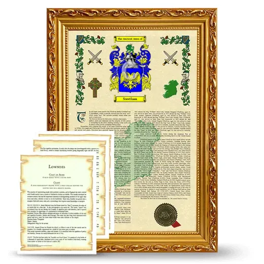 Swethan Framed Armorial History and Symbolism - Gold