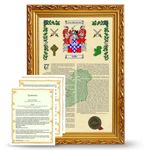 Taffie Framed Armorial History and Symbolism - Gold