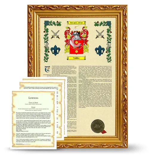 Talifer Framed Armorial History and Symbolism - Gold