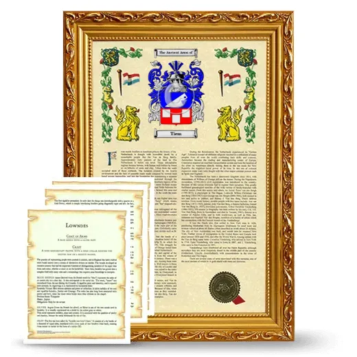 Tiem Framed Armorial History and Symbolism - Gold