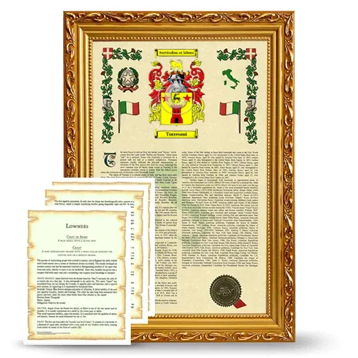 Torresani Framed Armorial History and Symbolism - Gold