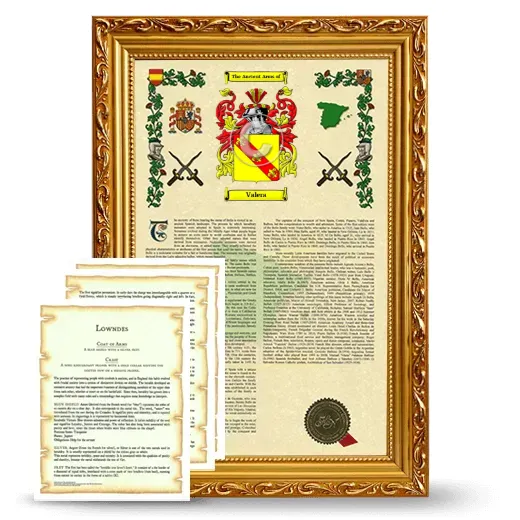 Valera Framed Armorial History and Symbolism - Gold