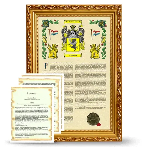 Varchen Framed Armorial History and Symbolism - Gold