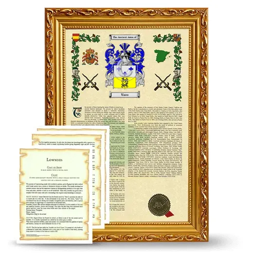 Varo Framed Armorial History and Symbolism - Gold