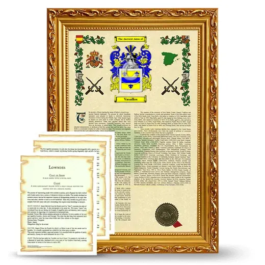 Vasallos Framed Armorial History and Symbolism - Gold