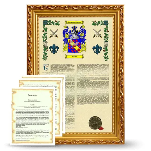 Vaux Framed Armorial History and Symbolism - Gold