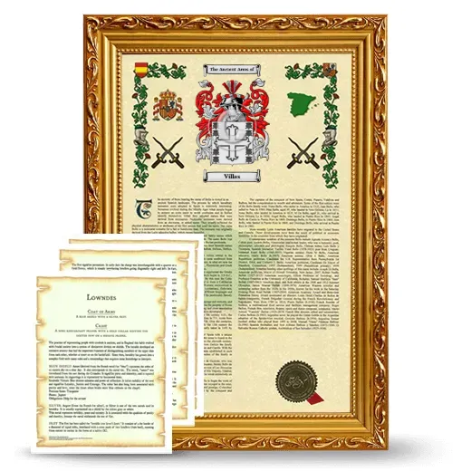 Villas Framed Armorial History and Symbolism - Gold