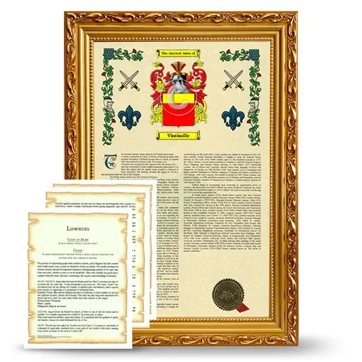 Vintimille Framed Armorial History and Symbolism - Gold