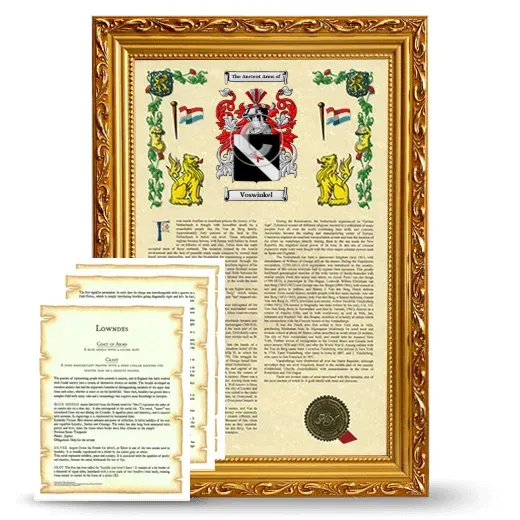 Voswinkel Framed Armorial History and Symbolism - Gold