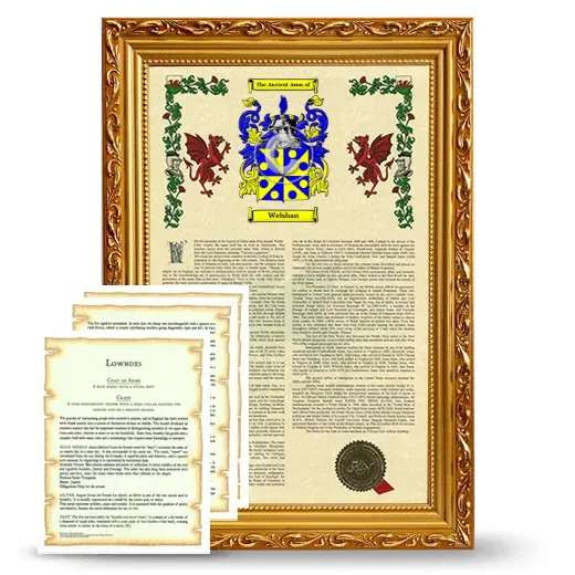 Welshan Framed Armorial History and Symbolism - Gold