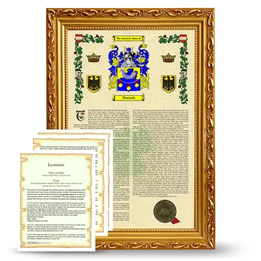 Wetzels Framed Armorial History and Symbolism - Gold