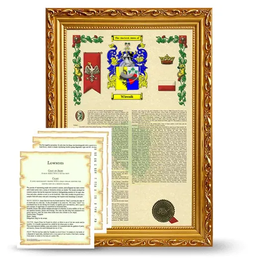 Wiernik Framed Armorial History and Symbolism - Gold