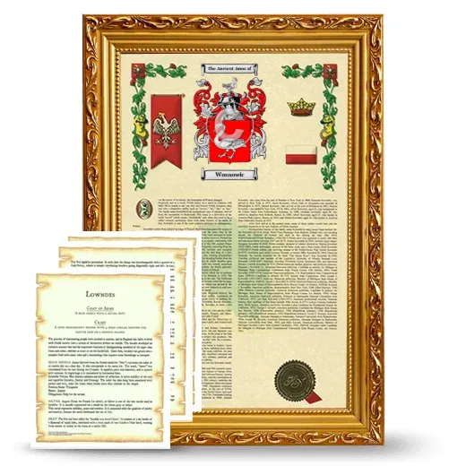 Wonsowic Framed Armorial History and Symbolism - Gold