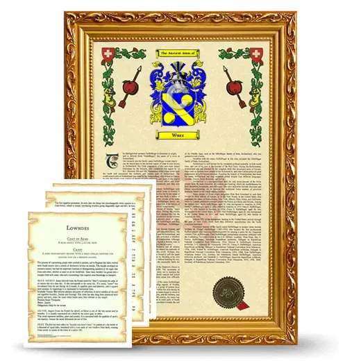 Wurz Framed Armorial History and Symbolism - Gold