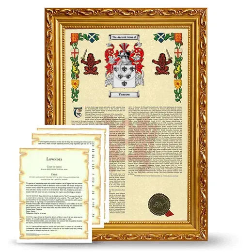 Yearow Framed Armorial History and Symbolism - Gold