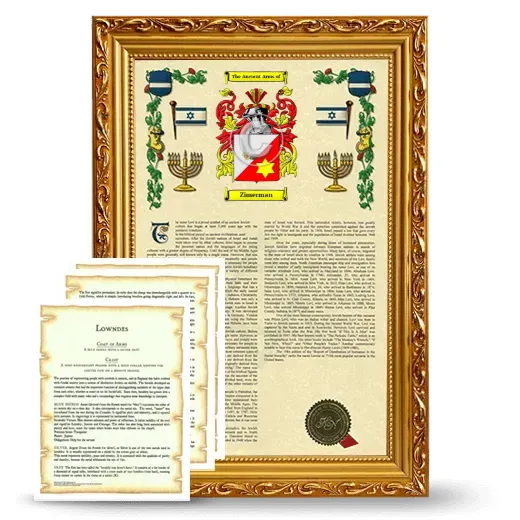 Zimerman Framed Armorial History and Symbolism - Gold