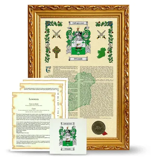 O'Conols Framed Armorial, Symbolism and Large Tile - Gold