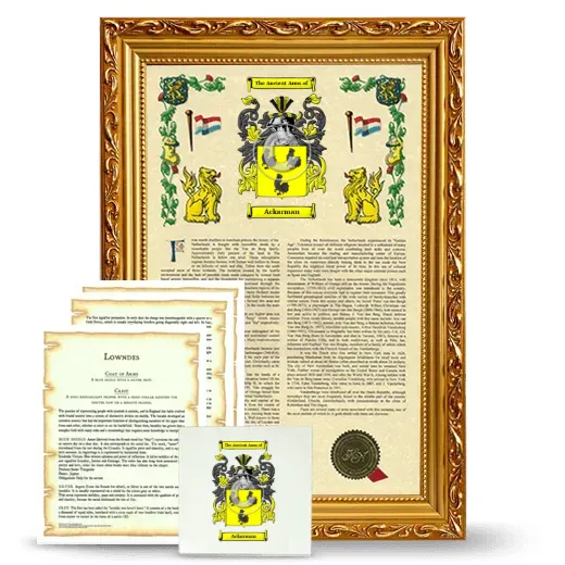 Ackarman Framed Armorial, Symbolism and Large Tile - Gold