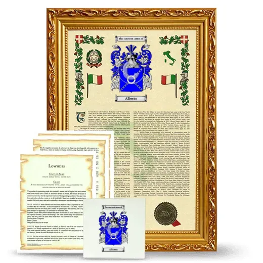 Alberto Framed Armorial, Symbolism and Large Tile - Gold