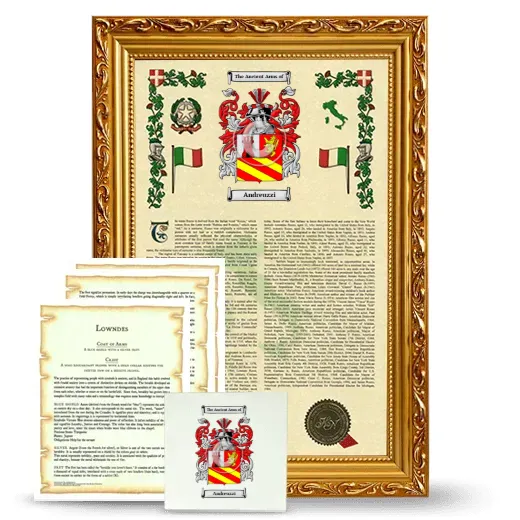 Andreuzzi Framed Armorial, Symbolism and Large Tile - Gold