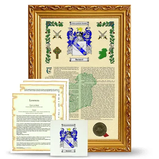 Barnard Framed Armorial, Symbolism and Large Tile - Gold