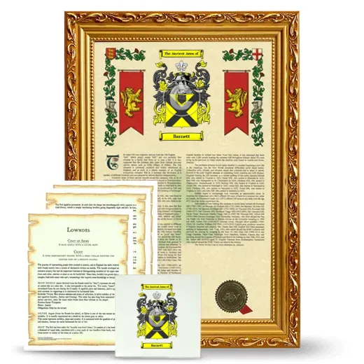 Barnett Framed Armorial, Symbolism and Large Tile - Gold