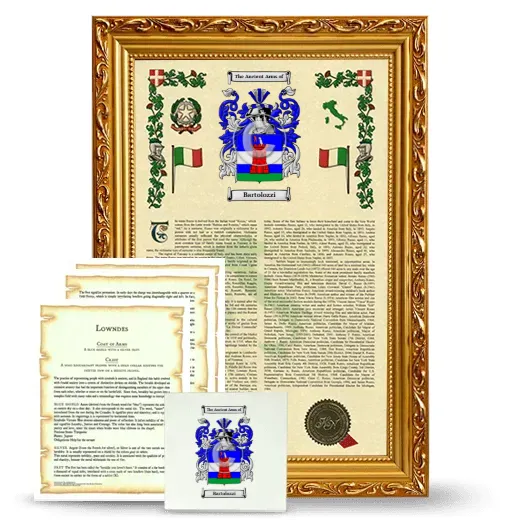 Bartolozzi Framed Armorial, Symbolism and Large Tile - Gold