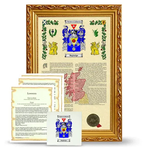 Beginrige Framed Armorial, Symbolism and Large Tile - Gold