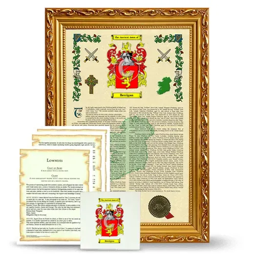 Berrigan Framed Armorial, Symbolism and Large Tile - Gold