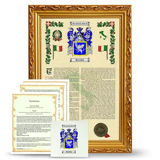 Bertolini Framed Armorial, Symbolism and Large Tile - Gold
