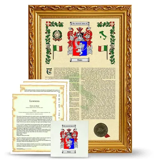 Bono Framed Armorial, Symbolism and Large Tile - Gold