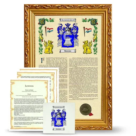 Bossoon Framed Armorial, Symbolism and Large Tile - Gold