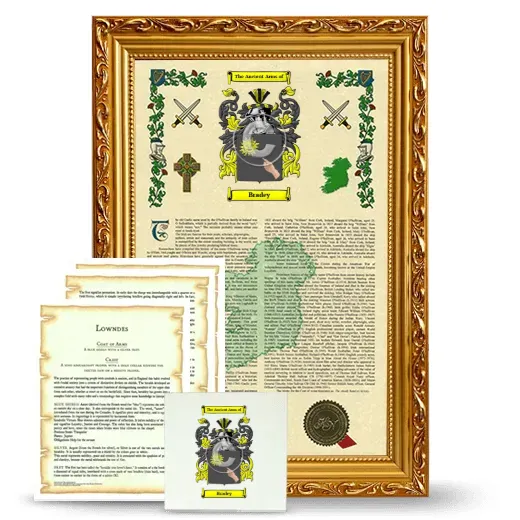 Bradey Framed Armorial, Symbolism and Large Tile - Gold