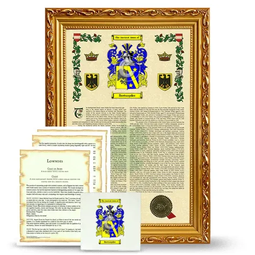 Bretsnyder Framed Armorial, Symbolism and Large Tile - Gold
