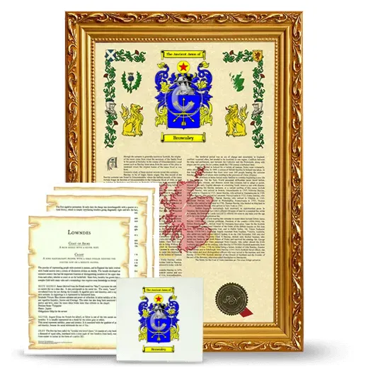Brownley Framed Armorial, Symbolism and Large Tile - Gold