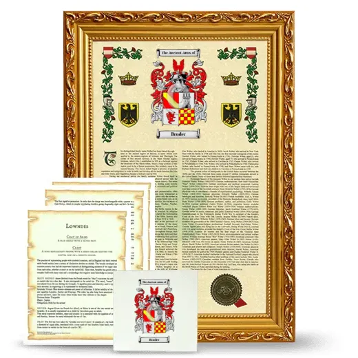 Bruder Framed Armorial, Symbolism and Large Tile - Gold