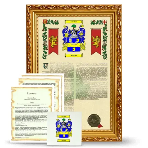 Burton Framed Armorial, Symbolism and Large Tile - Gold