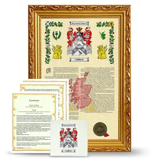 Caldbeck Framed Armorial, Symbolism and Large Tile - Gold